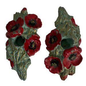 Art Nouveau Cast Iron Floral Ornate Candlestick Holders LVL, USA Patent Pending